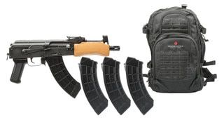 Century Arms Mini Draco 7.62x39mm Pistol includes 4 magazines and an AWS backpack